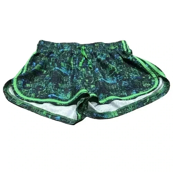 Medium CHAMPION Navy Blue & Green Abstract Shorts - Picture 7 of 7